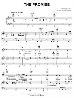 page one of The Promise (Piano, Vocal & Guitar Chords (Right-Hand Melody))