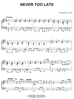 page one of Never Too Late (Piano Solo)