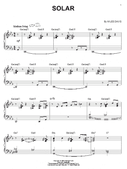 page one of Solar (Piano Solo)