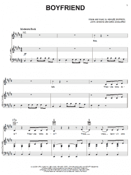 page one of Boyfriend (Piano, Vocal & Guitar Chords (Right-Hand Melody))