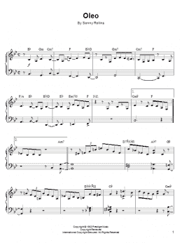 page one of Oleo (Piano Solo)