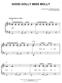 page one of Good Golly Miss Molly (Easy Piano)