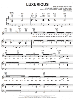 page one of Luxurious (Piano, Vocal & Guitar Chords (Right-Hand Melody))