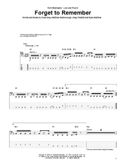 page one of Forget To Remember (Bass Guitar Tab)