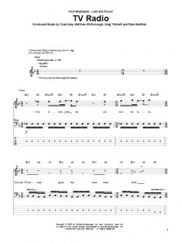 page one of TV Radio (Bass Guitar Tab)