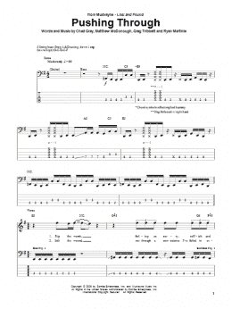 page one of Pushing Through (Bass Guitar Tab)