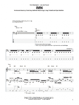 page one of IMN (Bass Guitar Tab)