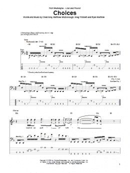 page one of Choices (Bass Guitar Tab)