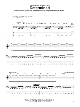 page one of Determined (Bass Guitar Tab)