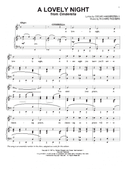 page one of A Lovely Night (Piano & Vocal)