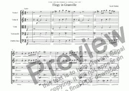 page one of Elegy in Granville (String Orchestra)