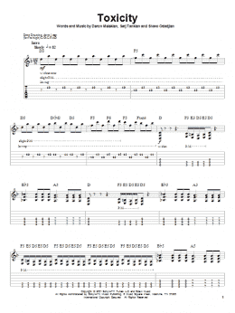 page one of Toxicity (Guitar Tab (Single Guitar))
