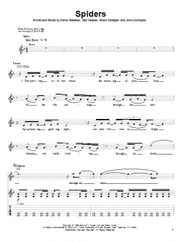 page one of Spiders (Guitar Tab (Single Guitar))