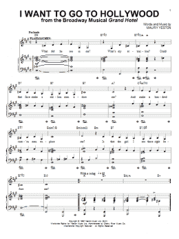 page one of I Want To Go To Hollywood (from Grand Hotel: The Musical) (Piano & Vocal)