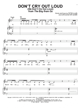 page one of Don't Cry Out Loud (We Don't Cry Out Loud) (from The Boy From Oz) (Piano & Vocal)