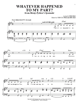page one of Whatever Happened To My Part? (from Monty Python's Spamalot) (Piano & Vocal)