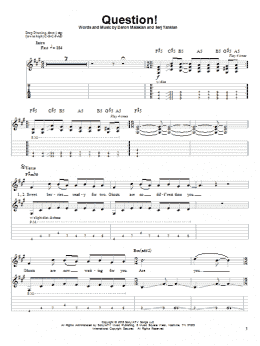 page one of Question! (Guitar Tab (Single Guitar))
