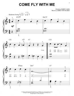 page one of Come Fly With Me (Big Note Piano)