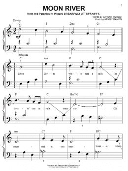 page one of Moon River (Big Note Piano)