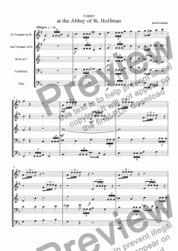 page one of Fanfare at the Abbey of St. Hoffman