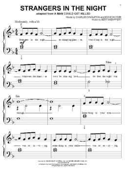 page one of Strangers In The Night (Big Note Piano)