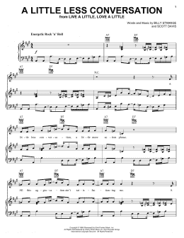 page one of A Little Less Conversation (Piano, Vocal & Guitar Chords (Right-Hand Melody))