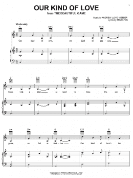 page one of Our Kind Of Love (from The Beautiful Game) (Piano, Vocal & Guitar Chords (Right-Hand Melody))