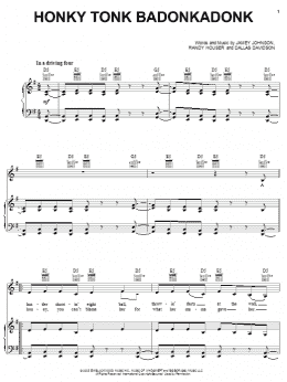 page one of Honky Tonk Badonkadonk (Piano, Vocal & Guitar Chords (Right-Hand Melody))