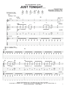 page one of Just Tonight... (Guitar Tab)