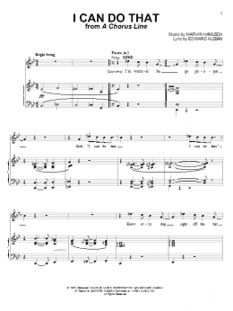 page one of I Can Do That (Piano & Vocal)