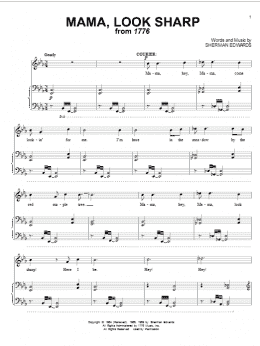 page one of Mama, Look Sharp (from 1776) (Piano & Vocal)