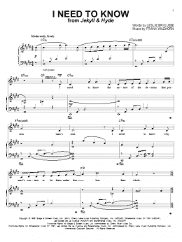 page one of I Need To Know (Piano & Vocal)