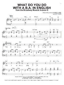 page one of What Do You Do With A B.A. In English (from Avenue Q) (Piano & Vocal)