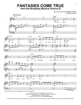 page one of Fantasies Come True (from Avenue Q) (Piano & Vocal)