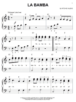 page one of La Bamba (Big Note Piano)