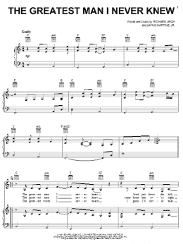 page one of The Greatest Man I Never Knew (Piano, Vocal & Guitar Chords (Right-Hand Melody))