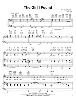 page one of The Girl I Found (Piano, Vocal & Guitar Chords (Right-Hand Melody))