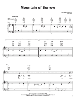 page one of Mountain Of Sorrow (Piano, Vocal & Guitar Chords (Right-Hand Melody))