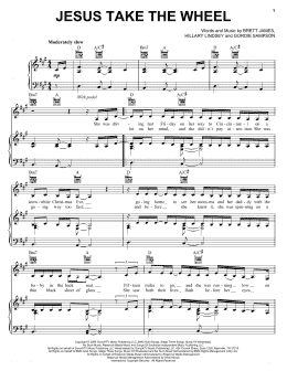 page one of Jesus Take The Wheel (Piano, Vocal & Guitar Chords (Right-Hand Melody))