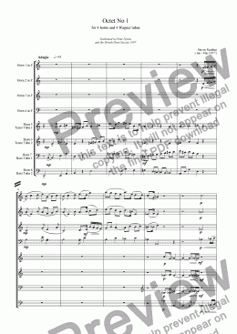 page one of Octet for Horns and Wagner Tubas