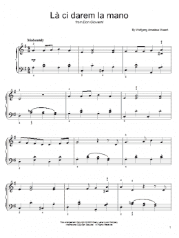 page one of La, Ci Darem La Mano (from Don Giovanni) (Easy Piano)