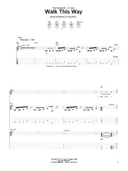 page one of Walk This Way (Guitar Tab)