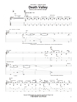 page one of Death Valley (Guitar Tab)
