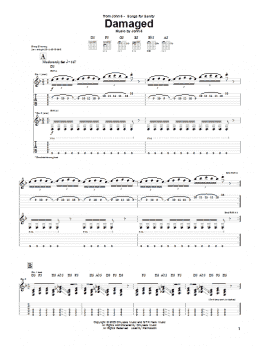 page one of Damaged (Guitar Tab)