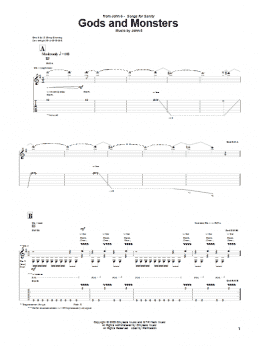 page one of Gods And Monsters (Guitar Tab)