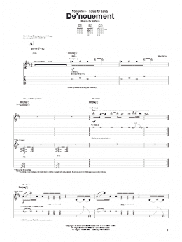 page one of De'nouement (Guitar Tab)