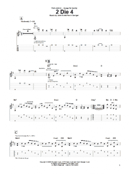 page one of 2 Die 4 (Guitar Tab)