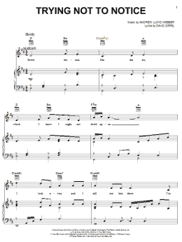 page one of Trying Not To Notice (Piano, Vocal & Guitar Chords (Right-Hand Melody))