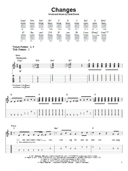 page one of Changes (Easy Guitar Tab)