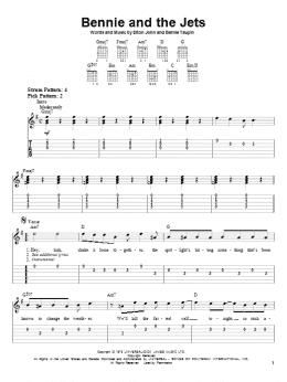 page one of Bennie And The Jets (Easy Guitar Tab)
